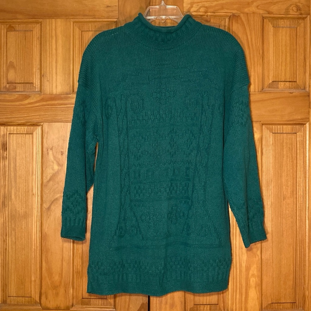 NWOT Hunt Club Vintage 80s Heavyweight Sweater Long Sleeve Green Size M Medium